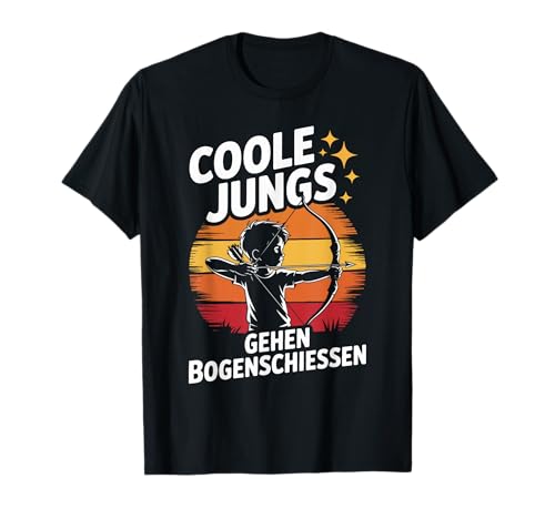 Coole Jungs Gehen Bogenschießen T-Shirt Coole Jungs Gehen Bogenschießen T-Shirt von Bogenschießen Bögen Jungen Abenteuer
