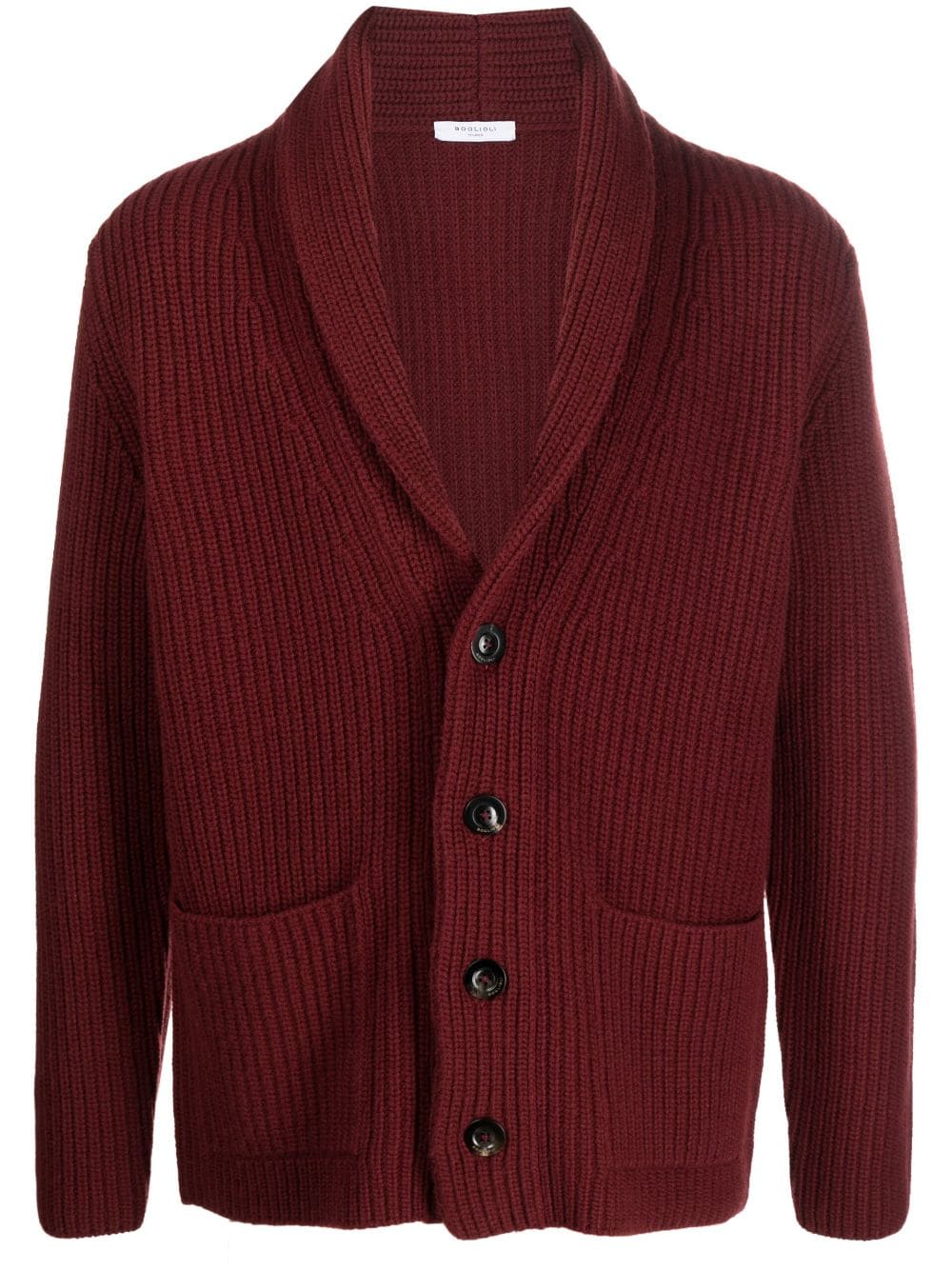 Boglioli Cardigan mit Waffelstrick-Muster - Rot von Boglioli