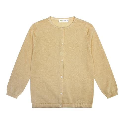 Bolerose Mädchen Lange Ärmel mit Knöpfen Glitzer Kinder Kinder Cardigan (Gold, 3-4 Jahre) von Bolerose