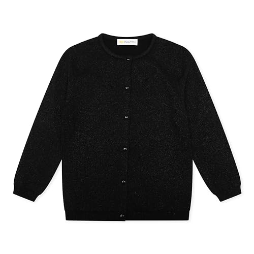 Bolerose Mädchen Lange Ärmel mit Knöpfen Glitzer Kinder Kinder Cardigan (Schwarz, 11-12 Jahre) von Bolerose