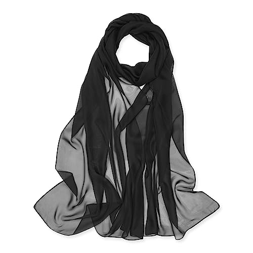 Bolerose Satin Seidig Braut Hochzeit Party Abend Schultertuch Pashmina Umhängetuch (Schwarz, 60CM X 240CM) von Bolerose