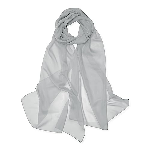 Bolerose Satin Seidig Braut Hochzeit Party Abend Schultertuch Pashmina Umhängetuch (Silber, 60CM X 240CM) von Bolerose