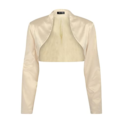 Bolerose formal Satin Langen Ärmel Bolero (Champagner, XXL) von Bolerose