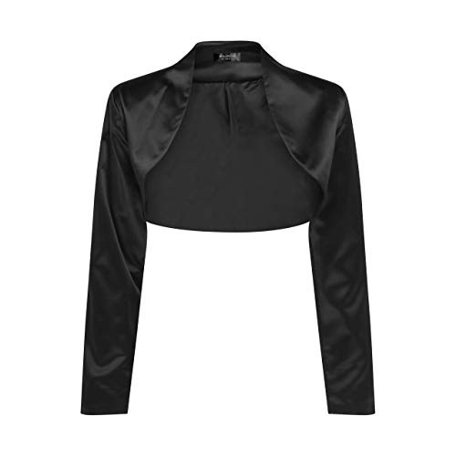 Bolerose formal Satin Langen Ärmel Bolero (Schwarz, S) von Bolerose