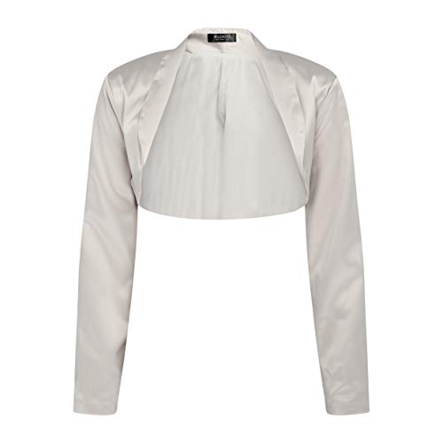 Bolerose formal Satin Langen Ärmel Bolero (Silber, 3XL) von Bolerose