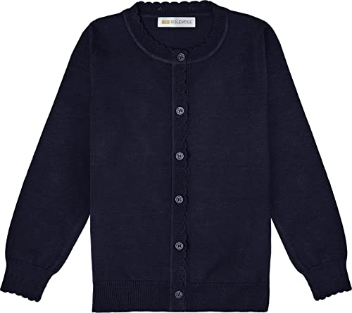 Bolerose gleichgültig Mädchen Lange Ärmel Cardigan Kinder Bolerojäckchen Shrug (Nachtblau, 3-4 Jahre) von Bolerose