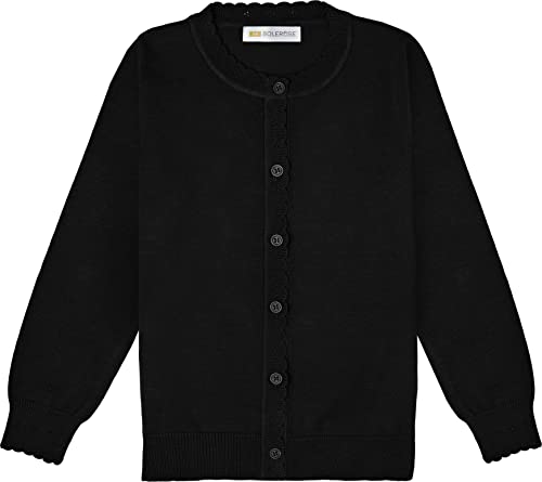 Bolerose gleichgültig Mädchen Lange Ärmel Cardigan Kinder Bolerojäckchen Shrug (Schwarz, 5-6 Jahre) von Bolerose