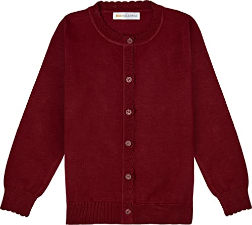 Bolerose gleichgültig Mädchen Lange Ärmel Cardigan Kinder Bolerojäckchen Shrug (Weinrot, 13-14 Jahre) von Bolerose