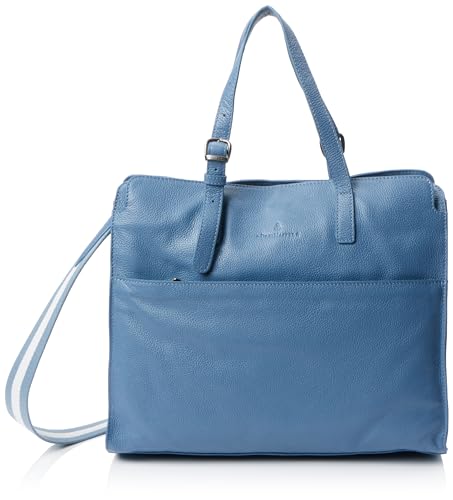 Boline Women's Shopper Bag aus Leder Reißverschluss, Dunkelblau von Boline