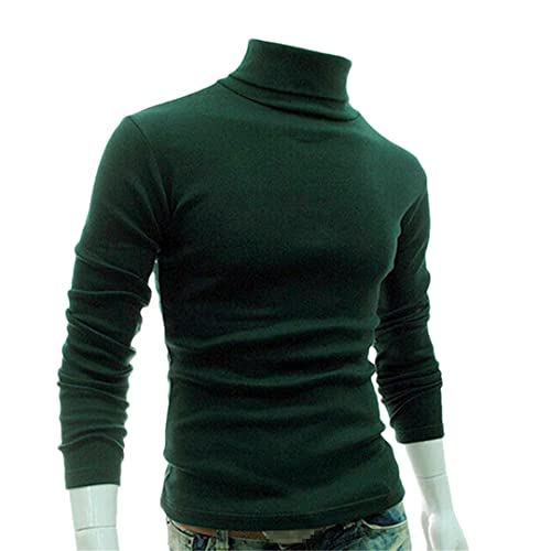 Herren Langarm Rollkragen Stretch Slim Fit Basic Knit Pullover GN XL von Bollrllr