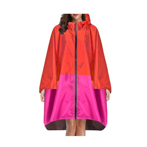 Schicker Regenponcho, Regenmantel für damen rot, pink, bunt, lustig, Regencape für Fahrrad, Wasserdichter Poncho, Wandern Schicker Regenponcho, Regenmantel für damen rot, pink, bunt, lustig, Regencape für Fahrrad, Wasserdichter Poncho, Wandern von Bomence