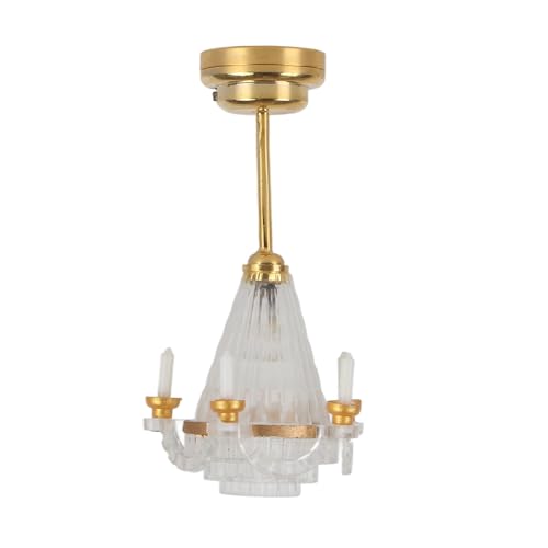 1/12 Dollhouse Kronleuchter, Batteriebetriebene Plastikspielzeugmodelle Realistic Dollhouse Lebendige Dekorative Mini -Deckenlampe mit 5 LED -Kerzen für Dollhouse 1/12 Dollhouse Kronleuchter, Batteriebetriebene Plastikspielzeugmodelle Realistic Dollhouse Lebendige Dekorative Mini -Deckenlampe mit 5 LED -Kerzen für Dollhouse von Bonbela