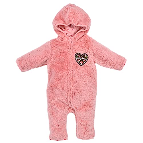 Bondi Puscheloverall ´Herzilein´Baby Mädchen Overall Felloverall Einteiler Baby Geschenk (80) von Bondi