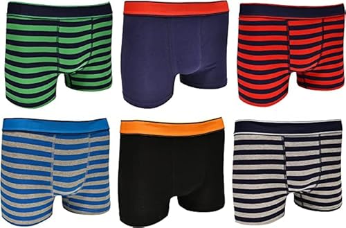 Bonjour® Jungen Boxershorts (6 & 12 Stück) Baumwolle Designer Trunk Boxer Unterwäsche (5 Jahre - 13 Jahre), klassisch, 110 von Bonjour