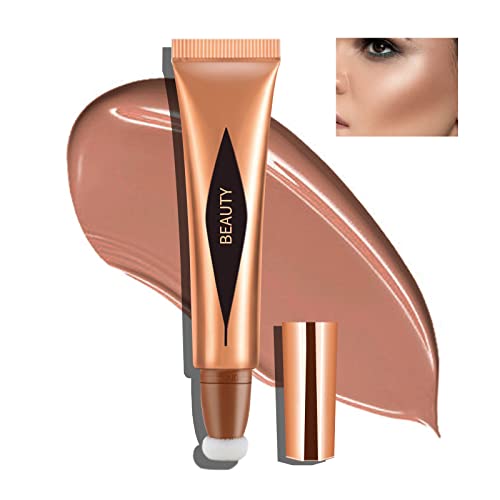 Boobeen Liquid Highlighter Contour Beauty Wand, Creme Bronzer Illuminator Stick mit Kissen Applikator, erstellen 3D Gesicht Make-up von Boobeen