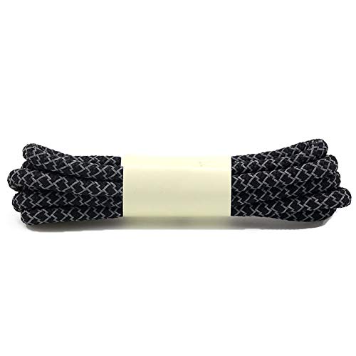 Boowhol Reflektierende Verfärben Rundsenkel Runden Schnürsenkel Shoelaces für Kinder und Erwachsene,Breit 0.4CM (100 CM, Schwarz) von Boowhol