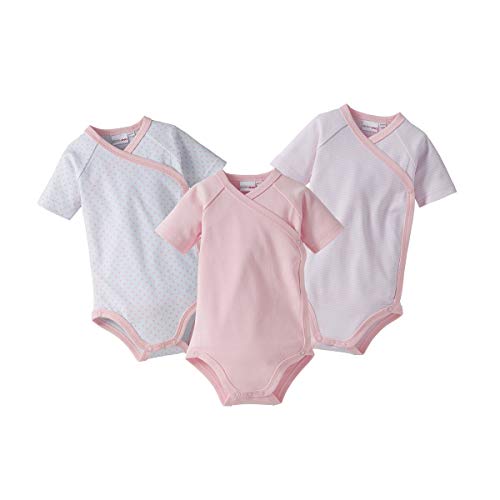 Bornino Wickelbody Basics, 3er-Pack, Baby, Body, kurzarm, Baumwolle, Uni - Allover-Print - Ringel von Bornino