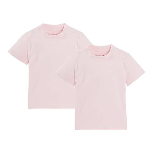 Bornino Basics 2er-Pack T-Shirts rosa - Rundhalsausschnitt - Druckknöpfe an den Schultern - Interlock-Qualität - Reine Baumwolle - Größe 86 von Bornino