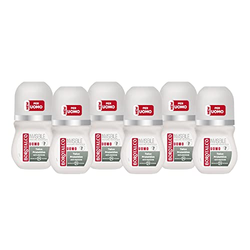 Borotalco, Deodorant für Herren, Roll On unsichtbar, alkoholfreie Formel mit Talkum-Schutz, Anti-Flecken, Moschus, 72 Stunden Wirksamkeit, 6 Stück à 50 ml Borotalco, Deodorant für Herren, Roll On unsichtbar, alkoholfreie Formel mit Talkum-Schutz, Anti-Flecken, Moschus, 72 Stunden Wirksamkeit, 6 Stück à 50 ml von Borotalco