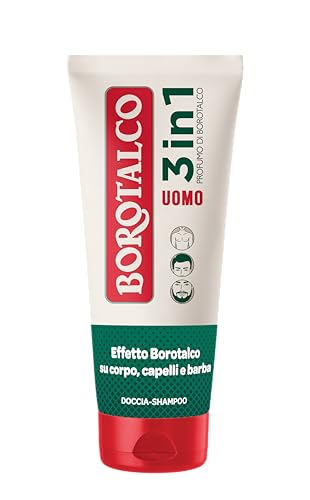Borotalco, Dusch-Shampoo für Herren, 3-in-1, Körper, Haare und Bart, Originalduft, Körper, Haare und Bart sauber, weich und parfümiert, dermatologisch getestet - 200 ml von Borotalco