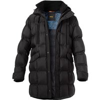 BOSS Orange Herren Wintermantel schwarz Mikrofaser unifarben von Boss Orange