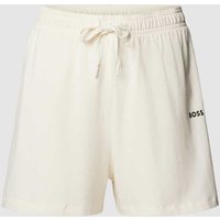 BOSS Regular Fit Pyjama-Shorts mit Label-Print in Weiss, Größe L von Boss