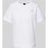 BOSS T-Shirt mit Label-Stitching Modell 'Elphi' in Weiss, Größe L von Boss