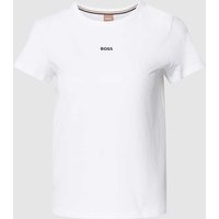 BOSS T-Shirt mit Label-Stitching Modell 'Eventsa' in Weiss, Größe L von Boss