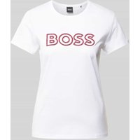 BOSS T-Shirt mit Label-Stitching Modell 'Eventsa' in Weiss, Größe M von Boss