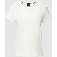 BOSS T-Shirt mit Strukturmuster Modell 'Eventsy' in Offwhite, Größe XS von Boss