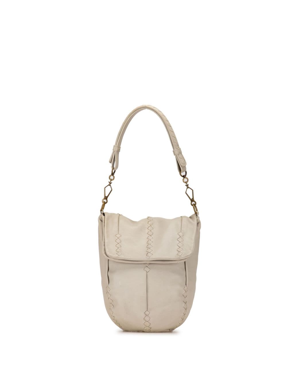 Bottega Veneta Pre-Owned 2007 Intrecciato-Trimmed hobo bag - Weiß von Bottega Veneta Pre-Owned