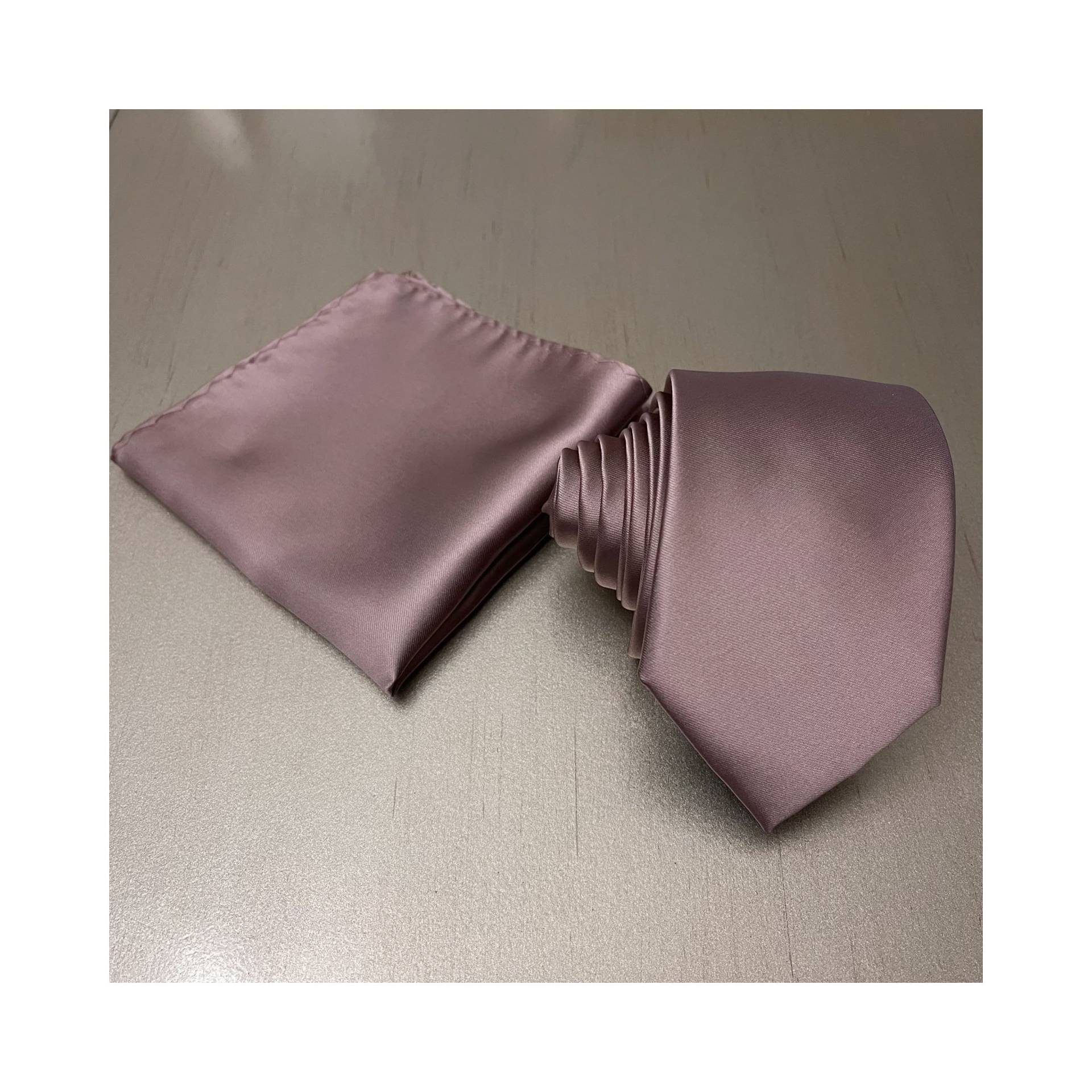 staubiges Mauve-Quarz-Set, Klassisch, 8, 9 cm Breit, Zum Selbstbinden, Krawatte Und Einstecktuch, Für Hochzeit, Trauzeugen, Formellen Abschlussball von BowieUSA