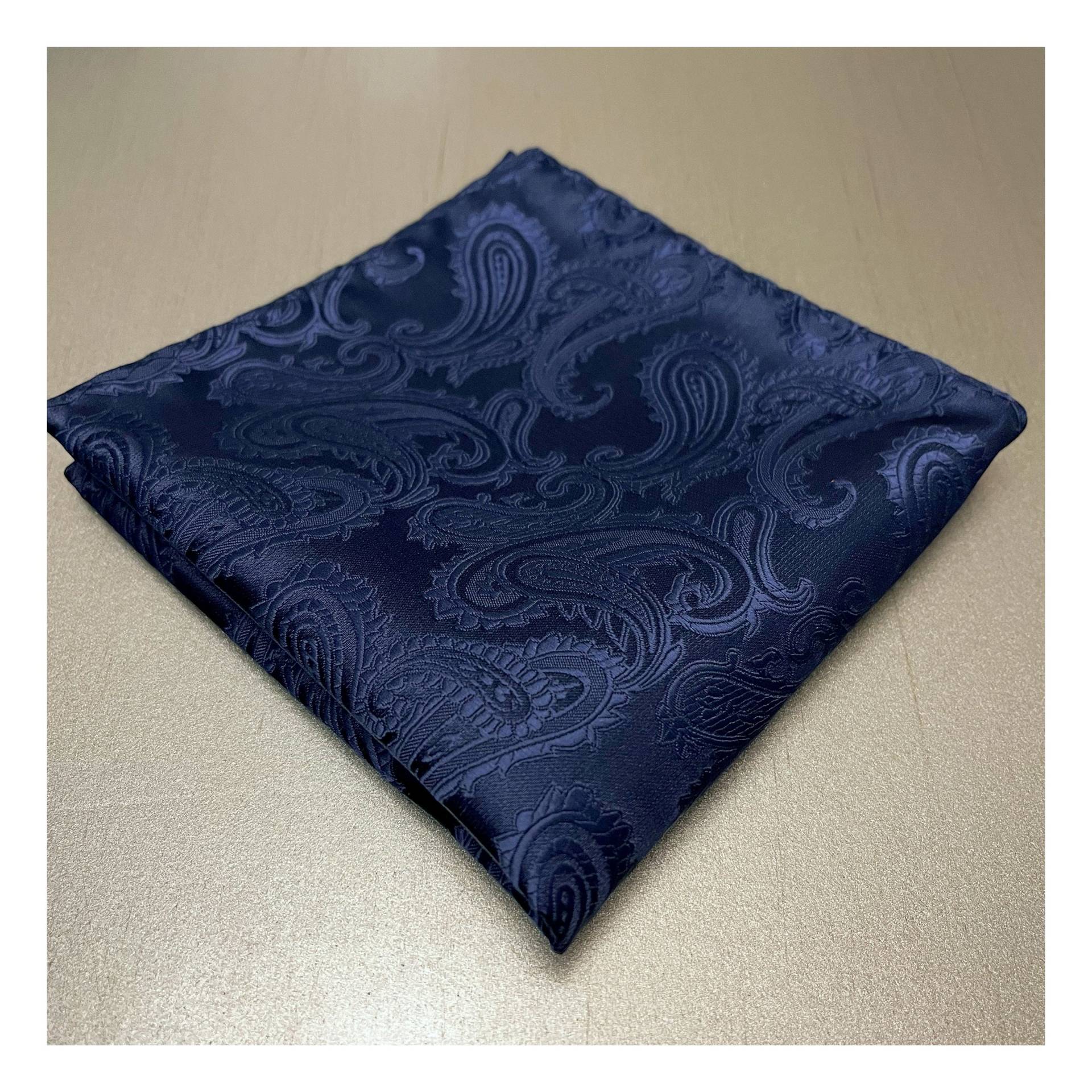 Navy Blue Paisley Taschentuch Viereck von BowieUSA