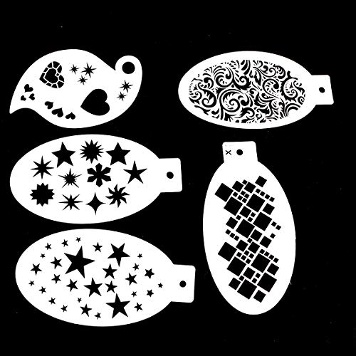 Bowitzki 5pcs Reusable Face Paint Stencils for Body Art Painting Halloween Party Makeup Temporary Tattoos Stencils (Batman) (Star) von Bowitzki