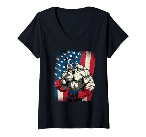 Damen Boxing Dog Herren-Shirts mit US-Flagge, US-Flagge, Bull Dog T-Shirt mit V-Ausschnitt Damen Boxing Dog Herren-Shirts mit US-Flagge, US-Flagge, Bull Dog T-Shirt mit V-Ausschnitt von Boxing Dog US Flag Modern Tees