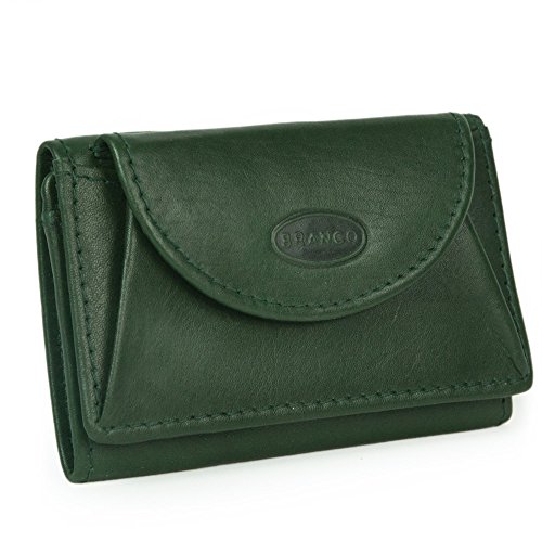 Branco 105, Kleine Geldbörse / Mini Portemonnaie Größe XS aus Leder, für Damen und Herren, Jäger-Grün von Branco