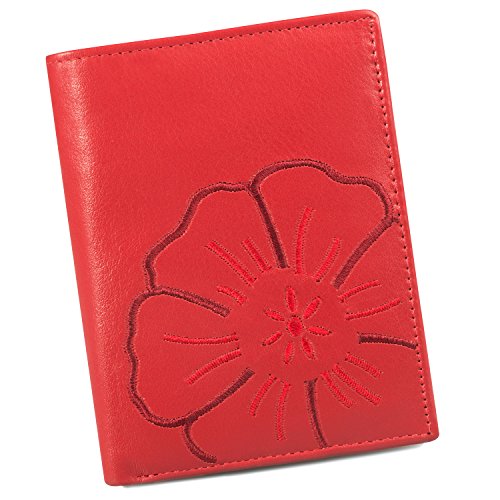 Branco Große Geldbörse, Elegantes Portemonnaie Größe L für Damen, Echt-Leder, Rot, 22369 von Branco