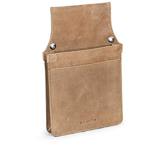 Profi Kellnerholster Kellnerhalfter, Echt-Leder, Beige-Braun, Branco 41433 von Branco