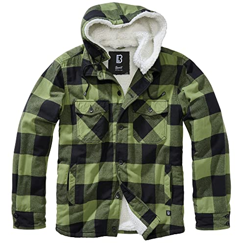 Brandit Lumberjacket hooded black/olive Gr. 3XL von Brandit