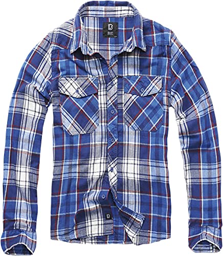 Brandit Check Shirt Herren Langarm, Größe:M, Farbe:Blau-Weiß von Brandit