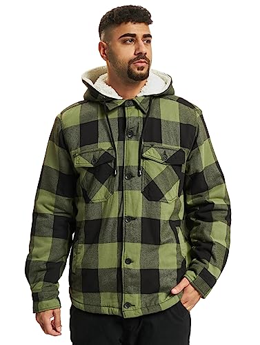 Brandit Lumberjacket hooded black/olive Gr. 6XL von Brandit