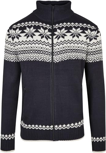 Brandit Norweger Armee Cardigan Jacke Army Pullover Winter Outdoor Winterjacke, Größe:4XL, Farbe:Blau von Brandit