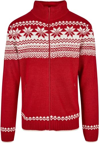 Brandit Norweger Armee Cardigan Jacke Army Pullover Winter Outdoor Winterjacke, Größe:XL, Farbe:Rot von Brandit