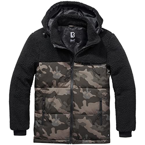Brandit Teddyfleece Jackson Jacke + Kapuze Winterjacke Jagd Outdoor Fleecejacke, Größe:M, Farbe:Schwarz-Darkcamo Brandit Teddyfleece Jackson Jacke + Kapuze Winterjacke Jagd Outdoor Fleecejacke, Größe:M, Farbe:Schwarz-Darkcamo von Brandit