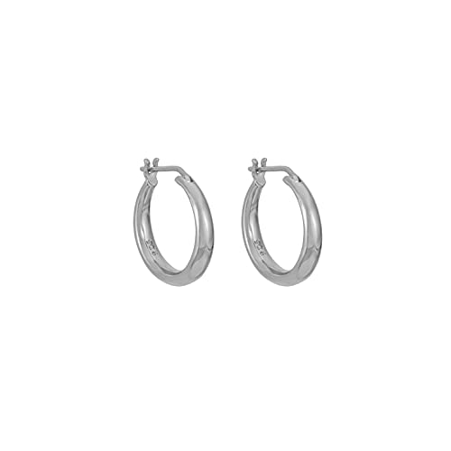 Brandlinger ® Damen Creolen Ohrringe Silber 925. Kleine Huggies filigran rund. Schmuck Damen vergoldet mit 18 Karat (Silber und Gold) für Frauen und Mädchen. Durchmesser der Basic Hoops hängend: 16mm. von Brandlinger