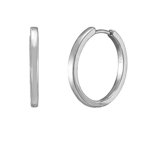 Brandlinger ® Ohrringe Silber 925. Basic Creolen groß oder klein. Schmuck Damen vergoldet mit 18 Karat (Silber und Gold) für Frauen und Mädchen. Durchmesser der Hoops 12,5 oder 20mm. (Silber groß) von Brandlinger