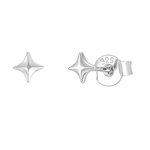 Brandlinger ® Ohrstecker Silber 925. Ohrring Stern. Schmuck Damen vergoldet mit 18 Karat (Silber und Gold) für Frauen und Mädchen. Größe Stern Ohrring 5mm. von Brandlinger