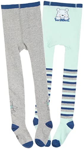 Brandsseller Baby Strumpfhose| 2er Set | 2-6 Monate | Grau/Blau/Mint | mit Motiven im Stil von Winnie the Pooh 62-68 von Brandsseller