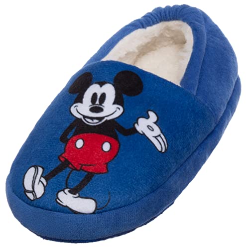 Brandsseller Hausschuhe Jungen Pantoffeln Warm gefüttert Plüschfell mit Motiven im Stil von Mickey Blau 25/26 von Brandsseller