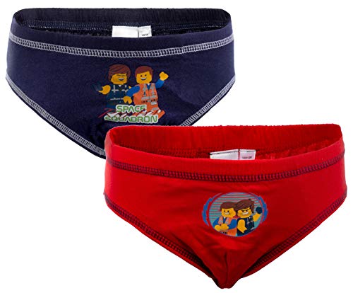 Brandsseller Jungen 2er Set Unterhosen 100% Baumwolle Slips mit Motiven im Stil von Play Movie 122/128 - Rot/Navy von Brandsseller